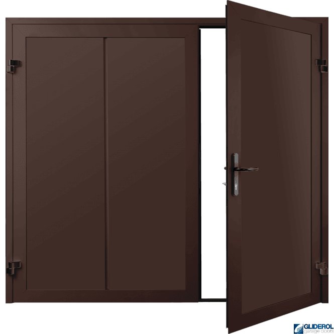 Gliderol MAHOGANY BROWN (RAL8016) Premium Vertical Wide Rib (non-insulated) Side Hinged Garage Door