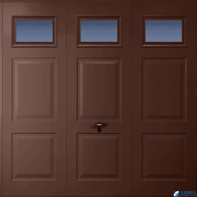Gliderol MAHOGANY-BROWN (RAL8016) Up & Over Hollington with Windows