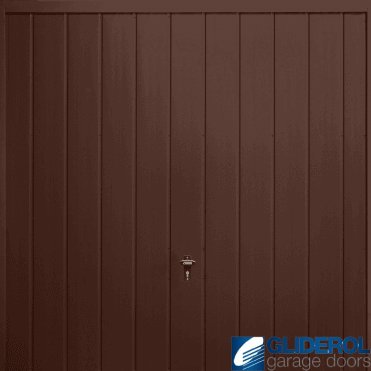 MAHOGANY-BROWN (RAL8016) Up & Over Vertical Medium Rib