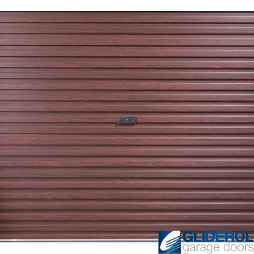 MAHOGANY/ROSEWOOD Laminated MINI Steel Roller Garage Door - Automatic