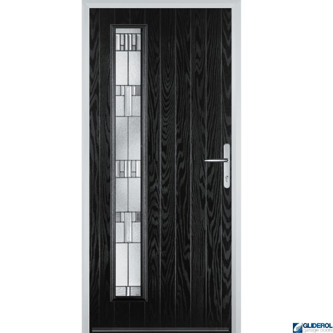 Gliderol Milburn L1 front entrance door BLACK (RAL9005)