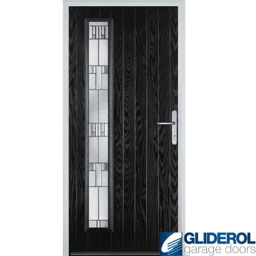 Milburn L1 front entrance door BLACK (RAL9005)