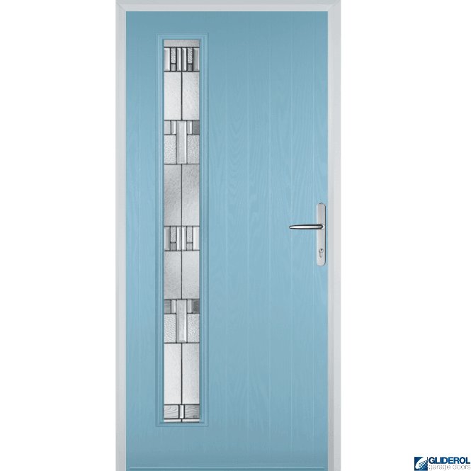 Gliderol Milburn L1 front entrance door DUCK EGG BLUE