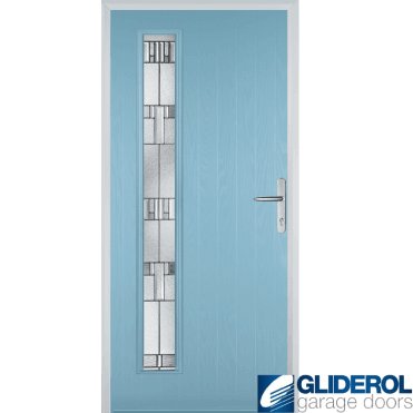 Milburn L1 front entrance door DUCK EGG BLUE