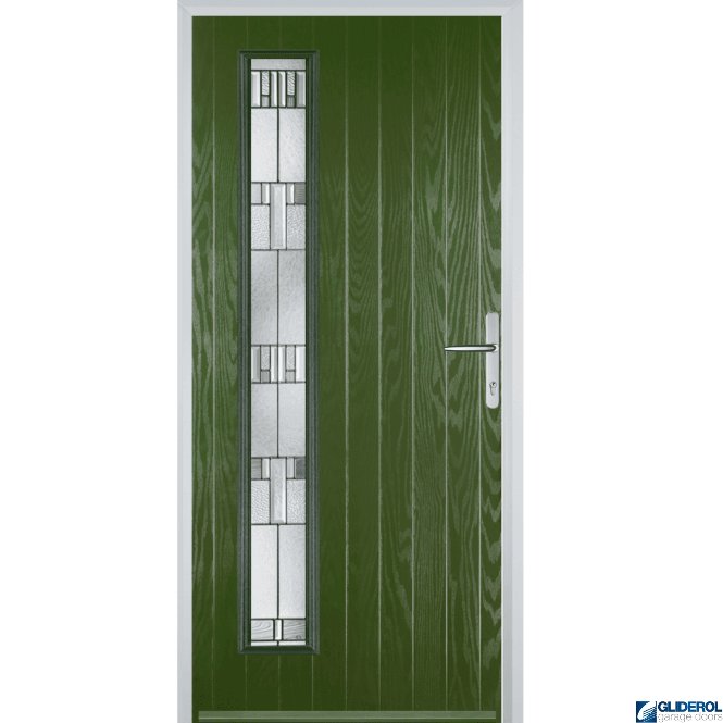 Gliderol Milburn L1 front entrance door FERN GREEN (RAL6025)