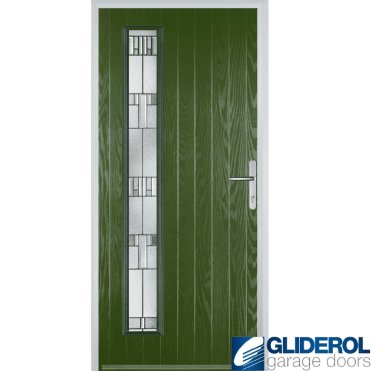 Milburn L1 front entrance door FERN GREEN (RAL6025)