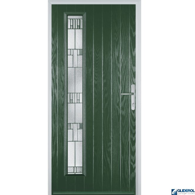 Gliderol Milburn L1 front entrance door GREEN (RAL6009)