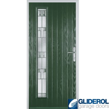 Milburn L1 front entrance door GREEN (RAL6009)