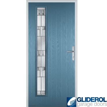 Milburn L1 front entrance door PASTLE BLUE (RAL5024)