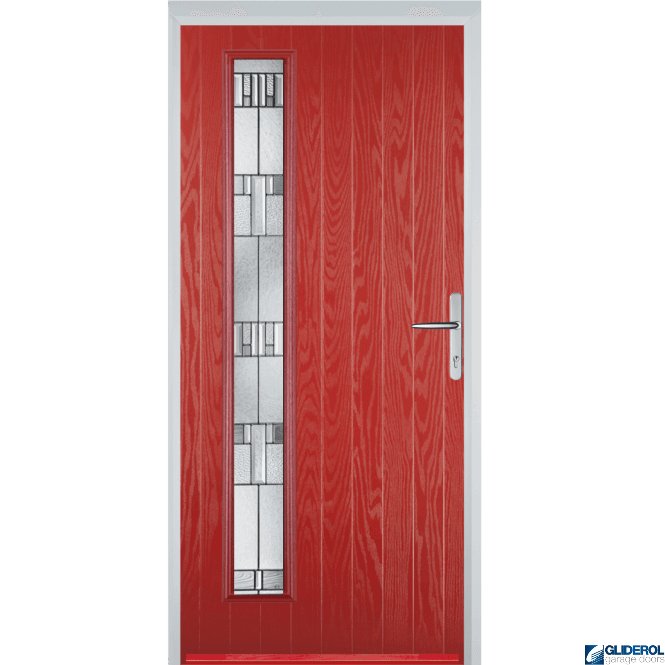 Gliderol Milburn L1 front entrance door RED (RAL3003)