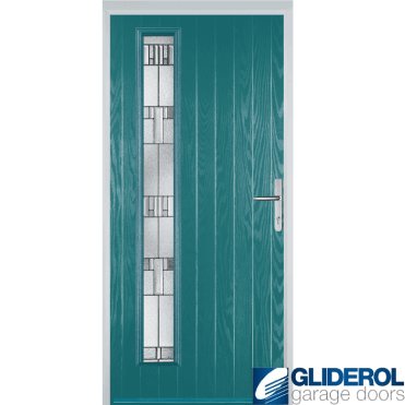 Milburn L1 front entrance door TURQUIOSE BLUE (RAL5018)