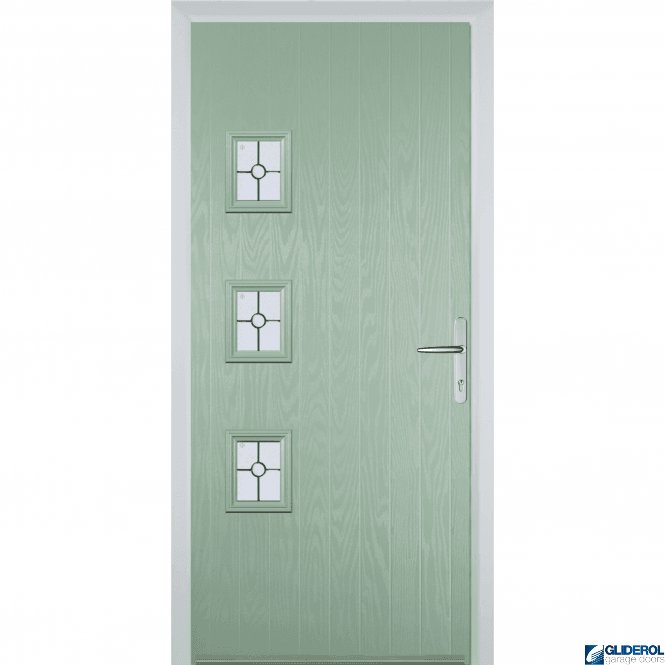 Gliderol Moncur 3H front entrance door CHARTWELL GREEN