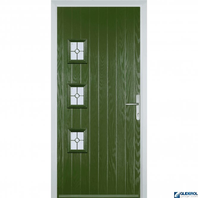 Gliderol Moncur 3H front entrance door FERN GREEN (RAL6025)