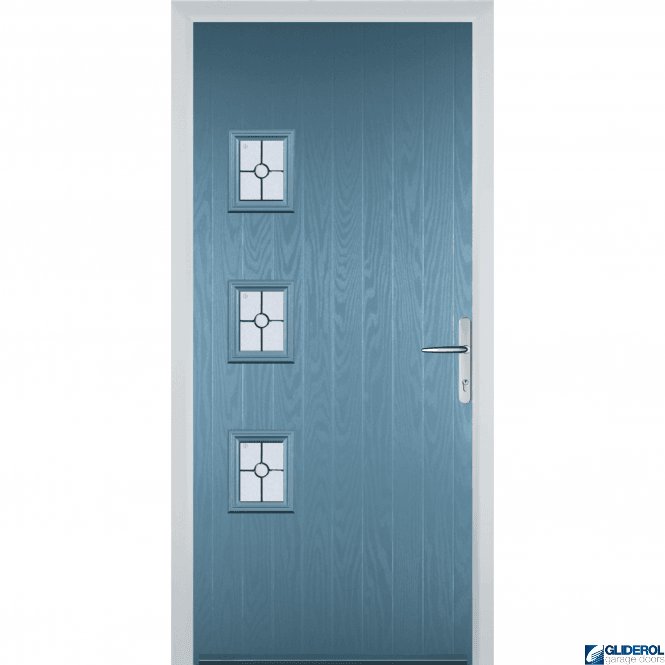 Gliderol Moncur 3H front entrance door PASTLE BLUE (RAL5024)