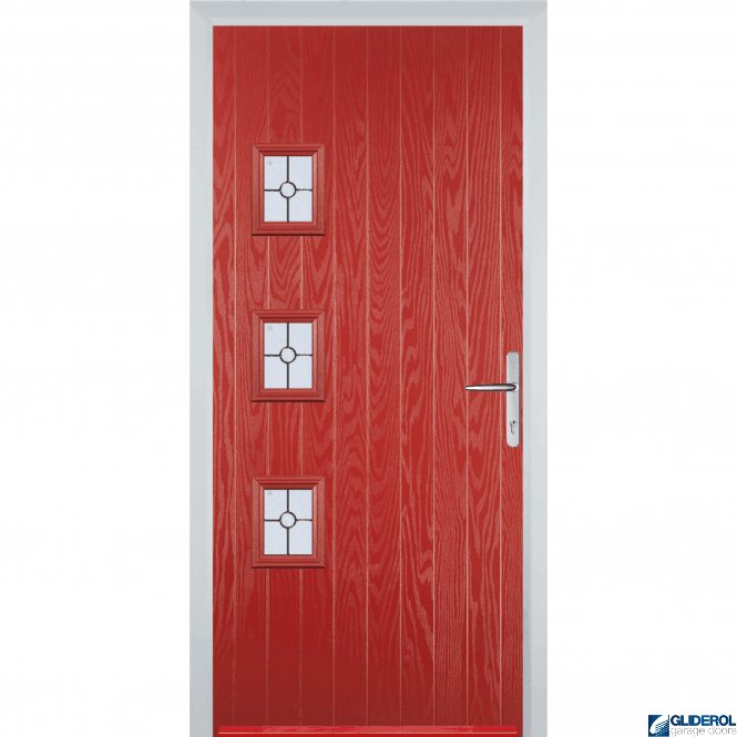 Gliderol Moncur 3H front entrance door RED (RAL3003)