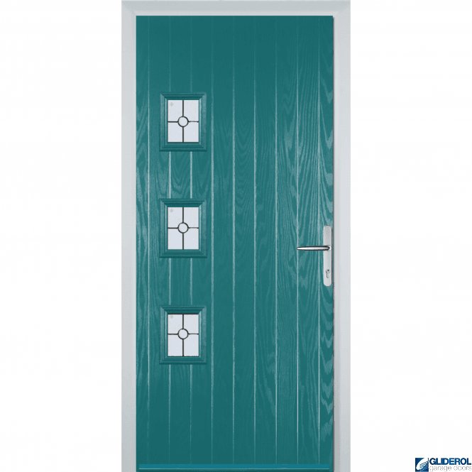 Gliderol Moncur 3H front entrance door TURQUIOSE BLUE (RAL5018)
