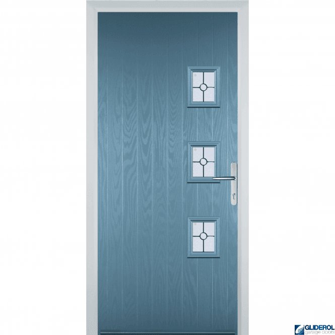 Gliderol Moncur 3Y front entrance door PASTLE BLUE (RAL5024)