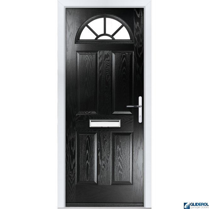 Gliderol Montgomery sunburst front entrance door BLACK
