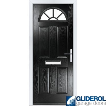 Montgomery sunburst front entrance door BLACK