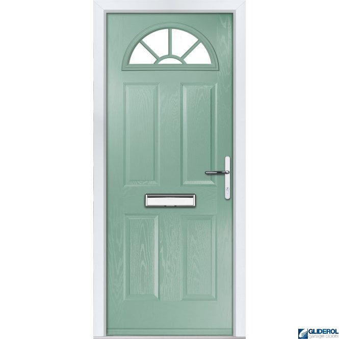 Gliderol Montgomery sunburst front entrance door CHARTWELL GREEN