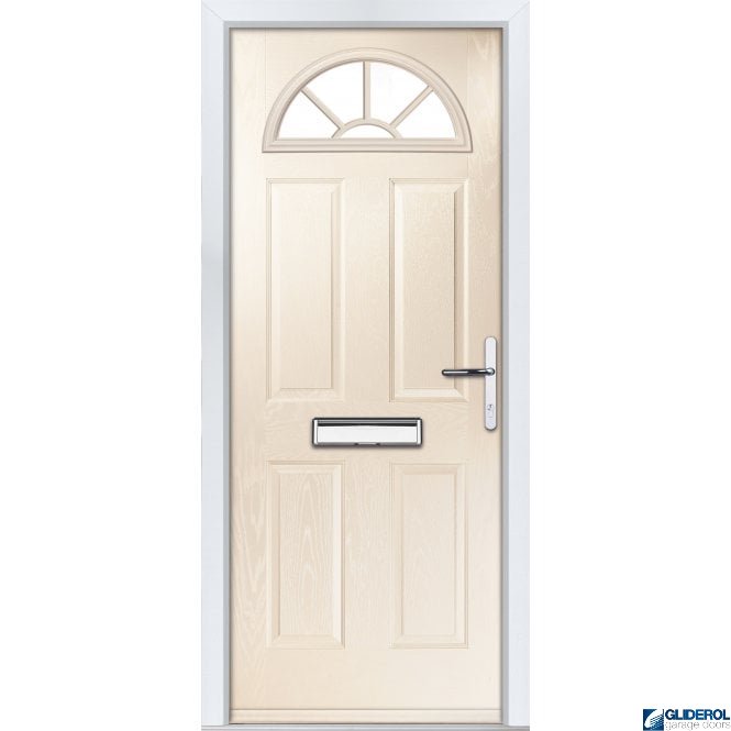 Gliderol Montgomery sunburst front entrance door CREAM