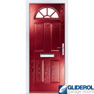Montgomery sunburst front entrance door RED