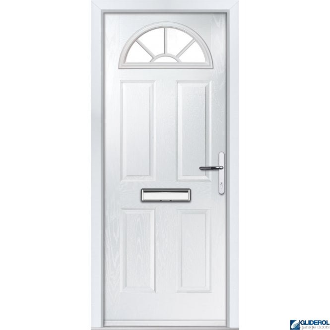 Gliderol Montgomery sunburst front entrance door White