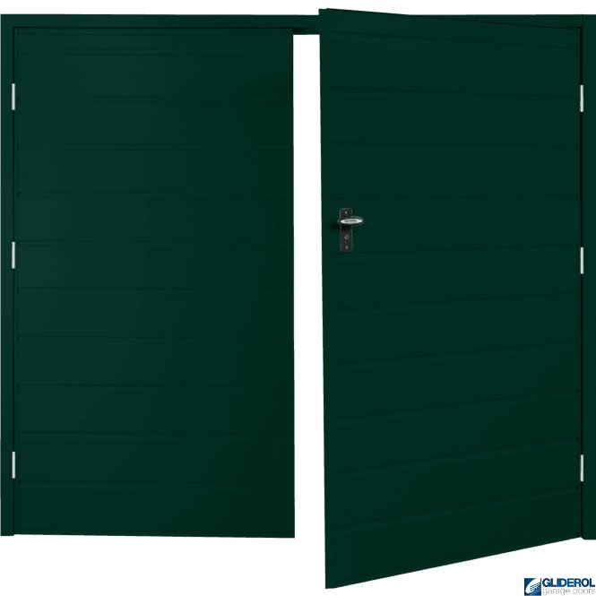 Gliderol MOSS GREEN (RAL6005) Budget Horizontal Medium Rib Side Hinged Garage Door