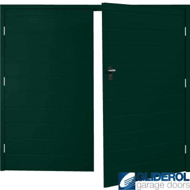 MOSS GREEN (RAL6005) Budget Horizontal Medium Rib Side Hinged Garage Door