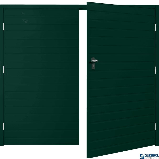 Gliderol MOSS GREEN (RAL6005) Budget Horizontal Standard Rib Side Hinged Garage Door