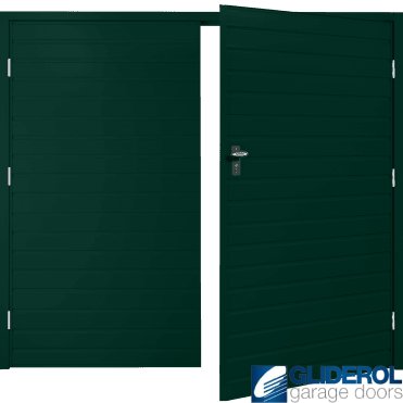 MOSS GREEN (RAL6005) Budget Horizontal Standard Rib Side Hinged Garage Door