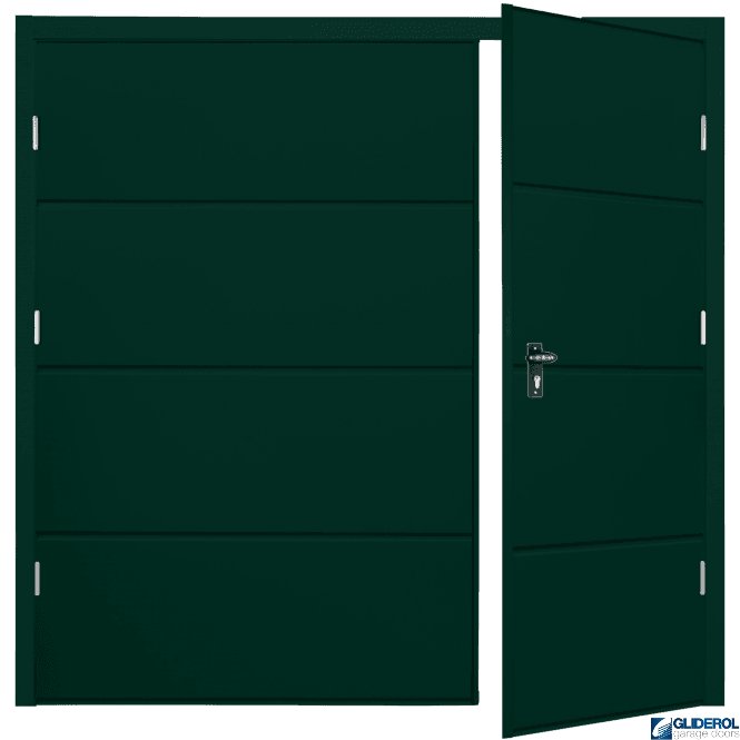 Gliderol MOSS GREEN (RAL6005) Budget Horizontal Wide Rib Side Hinged Garage Door