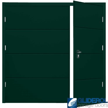 MOSS GREEN (RAL6005) Budget Horizontal Wide Rib Side Hinged Garage Door