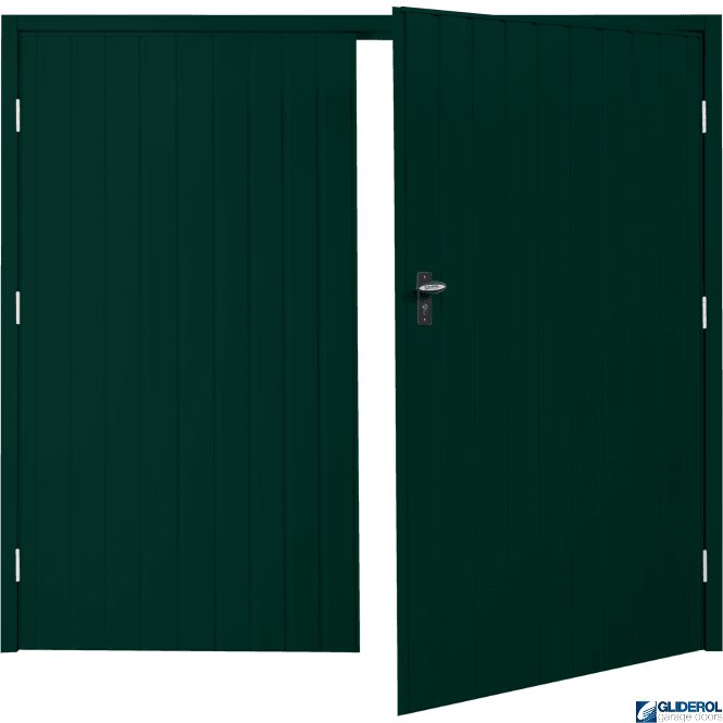 Gliderol MOSS GREEN (RAL6005) Budget Vertical Standard Rib Side Hinged Garage Door