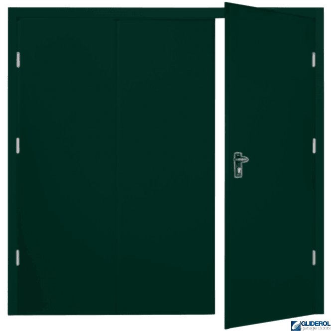Gliderol MOSS GREEN (RAL6005) Budget Vertical Wide Rib Side Hinged Garage Door