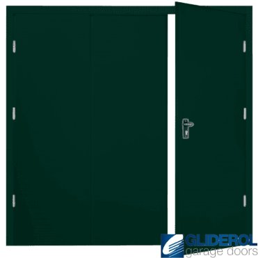 MOSS GREEN (RAL6005) Budget Vertical Wide Rib Side Hinged Garage Door