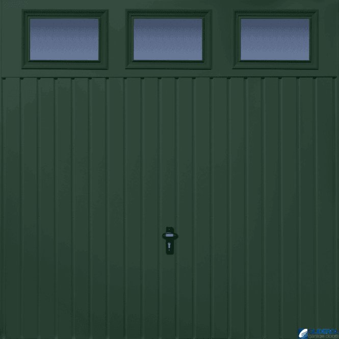 Gliderol MOSS-GREEN (RAL6005) Chester Vertical Standard Rib with Windows