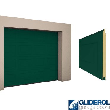 MOSS GREEN (RAL6005) Georgian woodgrain Sectional Garage Door