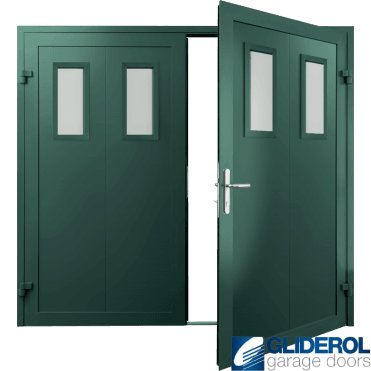 MOSS-GREEN (RAL6005) Insulated Bradford Side Hinged Garage Door