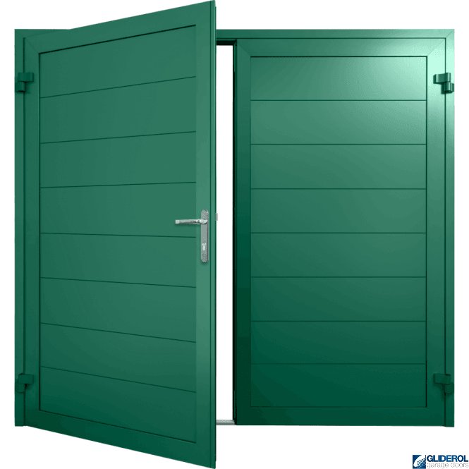 Gliderol MOSS-GREEN (RAL6005) Insulated Horizontal Medium Rib Side Hinged Garage Door