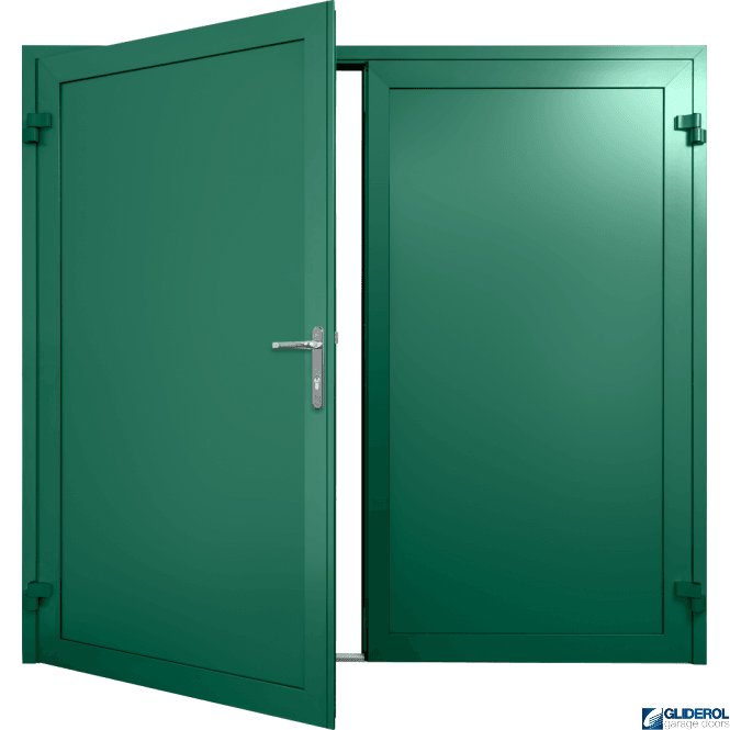 Gliderol MOSS-GREEN (RAL6005) Insulated Solid Rib Side Hinged Garage Door