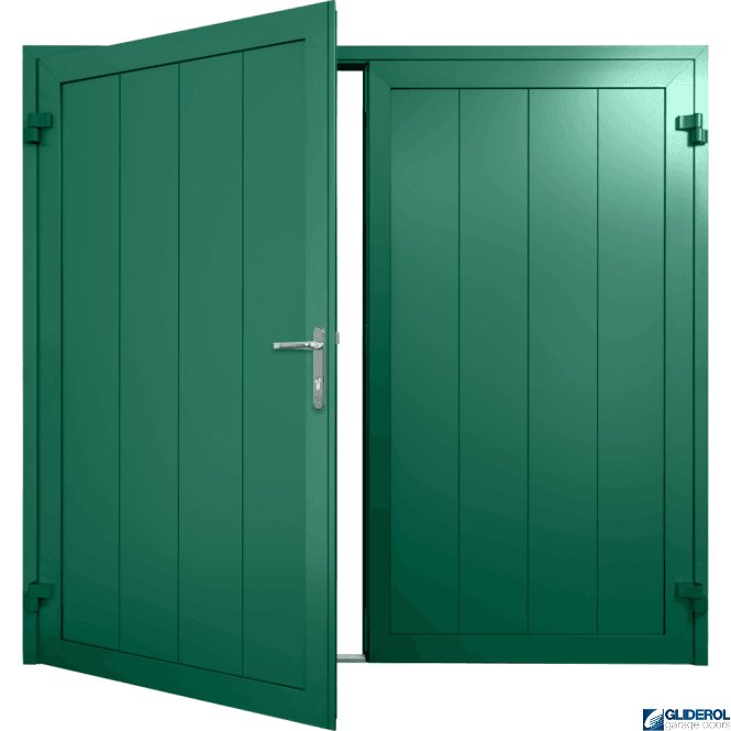 Gliderol MOSS-GREEN (RAL6005) Insulated Vertical Medium Rib Side Hinged Garage Door