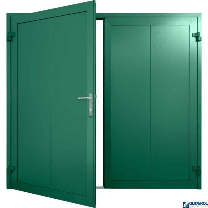Gliderol MOSS-GREEN (RAL6005) Insulated Vertical Wide Rib Side Hinged Garage Door