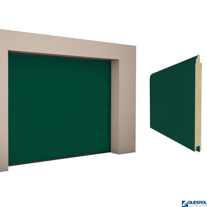 Gliderol MOSS GREEN (RAL6005) L-Rib smooth Sectional Garage Door