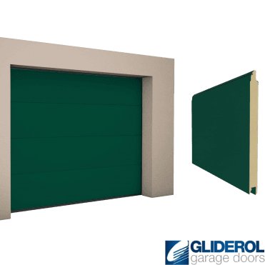 MOSS GREEN (RAL6005) L-Rib smooth Sectional Garage Door