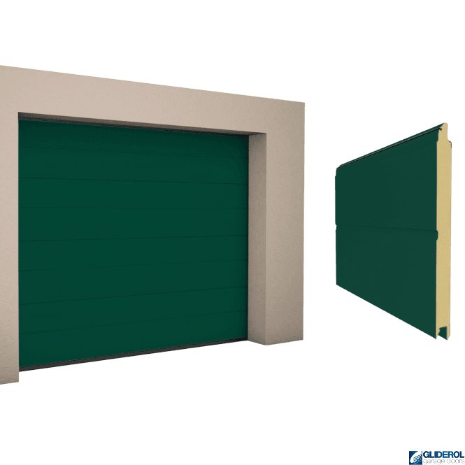 Gliderol MOSS GREEN (RAL6005) M-Rib woodgrain Sectional Garage Door