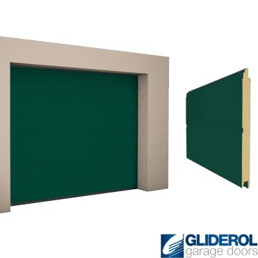 MOSS GREEN (RAL6005) M-Rib woodgrain Sectional Garage Door