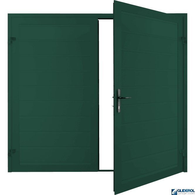 Gliderol MOSS GREEN (RAL6005) Premium Horizontal Medium Rib (non-insulated) Side Hinged Garage Door