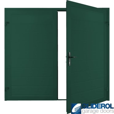MOSS GREEN (RAL6005) Premium Horizontal Medium Rib (non-insulated) Side Hinged Garage Door