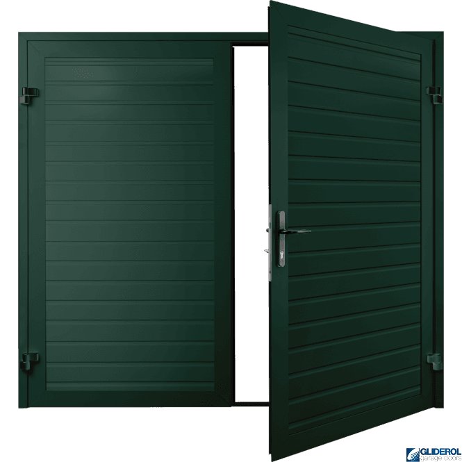 Gliderol MOSS GREEN (RAL6005) Premium Horizontal Standard Rib (non-insulated) Side Hinged Garage Door